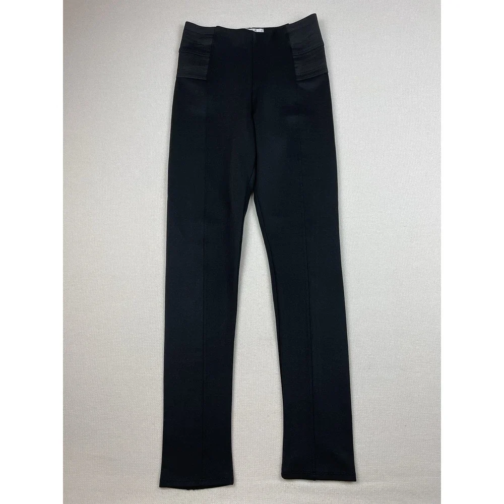 Papaya Leggings Women's Size Medium Black Side Elastic Vertical Seams Athleisure
